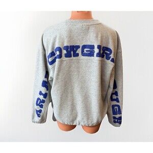 Ariat Cowgirl Tough Gray Boxy Sweatshirt Size M Soft Cinch Hem Western